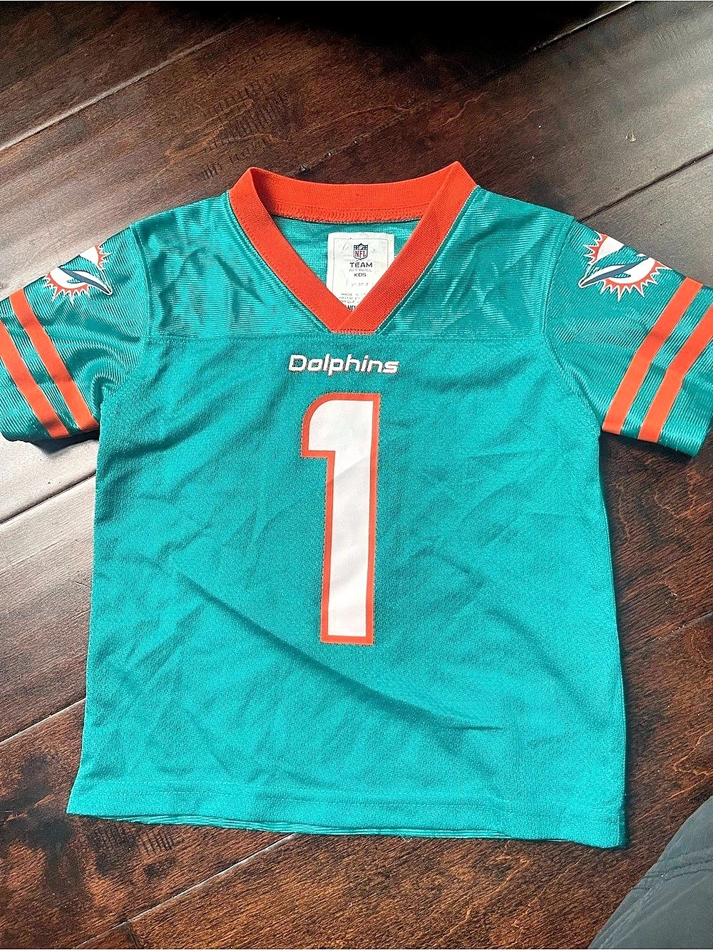 NFL Tua Tagovailoa Miami Dolphins #1 jersey Boys Size 3T-3T Like New